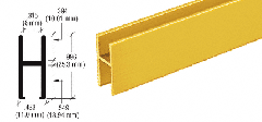 CRL Brite Gold Anodized Aluminum 'H' Bar for Use on All CRL Track Assemblies