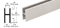 CRL Brushed Nickel Aluminum 'H' Bar for Use on All CRL Track Assemblies