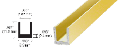 CRL Brite Gold Anodized 1/4" Single Aluminum U-Channel