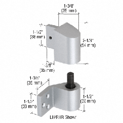 CRL Aluminum 3/4" Offset Left Hand Intermediate Pivot Sets