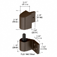 CRL Dark Bronze 3/4" Offset Right Hand Intermediate Pivot Sets