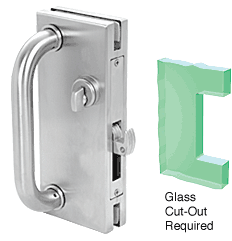 CRL Brushed Stainless 4" x 10" Non-Handed Center Lock With Hook Throw Deadlock Latch