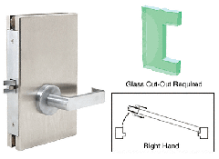 CRL Brushed Stainless 6" x 10" RH Center Lock With Deadlatch in Passage Lock Function