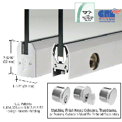 CRL Satin Anodized 3/8" Glass Low Profile Tapered Door Rail With Lock - 35-3/4" Length