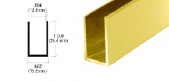 CRL Brite Gold Anodized 1/2" Aluminum U-Channel