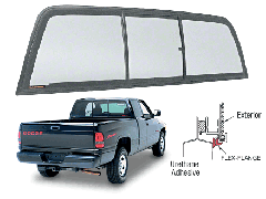 CRL "Perfect Fit" Tri-Vent Three Panel "Perfect Fit" Slider with Solar Glass 1994-2001 Dodge Ram 1500 1994-2002 2500-3500 Standard Cabs