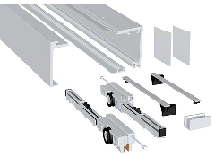 CRL Matte Black 2 Metre Compact-X70 Single Sliding Door Kit