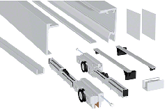 CRL Satin Anodized 3 Metre Compact-X70 Single Sliding Door Plus Fixed Panel Kit