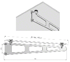 CRL Awning Brackets for 1000mm Projection Glass Canopy 316 Brushed Stainless Finish