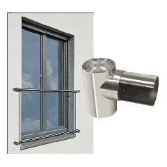 CRL Polished Stainless Steel Juliette Balcony Connector