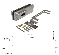 CRL Brushed Stainless Steel Corner Patch Lock