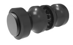 CRL EURO Plus Matte Black Back-to-Back Square Finger Pull Knob with bumpers