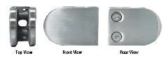 CRL Raw Zinc Finish Large D Shape Flat Back Glass Clamp 63 x 45mm