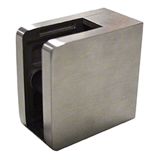 CRL Brushed Stainless Steel Square Flat Back Glass Clamp 45 x 45mm for Laminated Glass