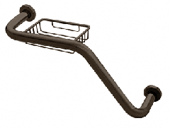 CRL Oil Rubbed Bronze 20" 135 Degree Grab Bar With Wire Basket