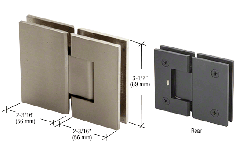 CRL Brushed Nickel Geneva 580 Series 180 Degree Glass-to-Glass Hinge with 5 Degree Offset