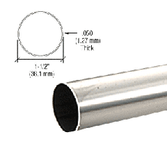 CRL Polished Stainless 1-1/2" Diameter Round .050" Tubing - 6" Sample