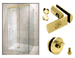 CRL Brass Hydroslide 90 Degree Wall-to-Glass Sliding Shower Door Accessory Kit