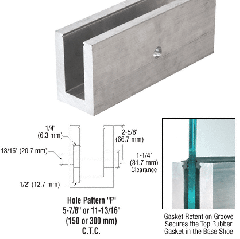 CRL Mill Aluminum 118-1/8" L25S Series Standard Square Base Shoe Drilled with 9/16" Fascia Holes Patten "F"