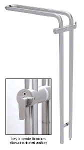 CRL Brushed Stainless 42" Left Hand LLPA Series Locking Ladder Pull - Curved Exterior