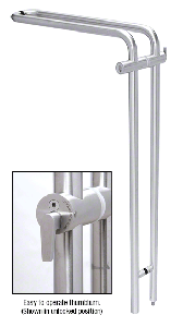 CRL Polished Stainless 48" Left Hand LLPA Series Locking Ladder Pull - Curved Exterior
