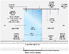 CRL Schiebetürsystem LAGUNA, einflügelig, Wandmontage, 2,64 m, Edelstahl gebürstet