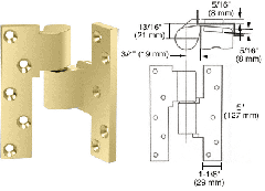 Rixson® Polished Brass Right Hand 3/4" Offset Intermediate Pivot