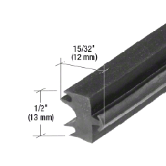 CRL-U.S. Aluminum Black 15/32" EPDM Curtainwall Exterior Gasket - 250'
