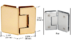 CRL Gold Plated Pinnacle 045 Series 135 Degree Glass-to-Glass Standard Hinge