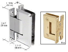 CRL Polished Chrome Pinnacle 537 Series Wall Mount Full Back Plate Standard Hinge With 5 Degree Offset