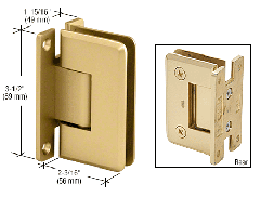 CRL Satin Brass Pinnacle 537 Series Wall Mount Full Back Plate Standard Hinge With 5 Degree Offset