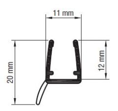 CRL Black 'Y' Jamb Seal with Soft Leg  for 6 - 8 mm glass
