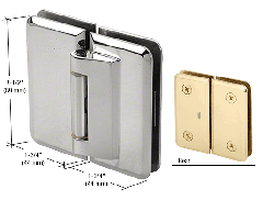 CRL Chrome Petite 181 Series 180 Degree Glass-to-Glass Hinge Swings Out Only