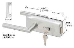 CRL Clear Anodized Glass Mounted Latch with Lock and Thumbturn