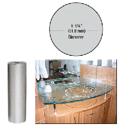 CRL Brushed Stainless 1-1/4" Diameter by 4" Standoff Base