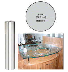 CRL Polished 316 Stainless 1-1/4" Diameter by 6" Standoff Base
