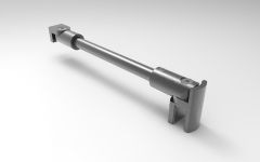 CRL round support bar set, Ø 12 MM, 1200 MM, glass-wall mount, 8 -10 mm, brushed gun metal