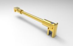 CRL round support bar set, Ø 12 MM, 1200 MM, glass-wall mount, 8 -10 mm, Polished Brass
