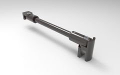 CRL round support bar set, Ø 12 MM, 1200 MM, glass-wall mount, 8 -10 mm, Polished Gun Metal