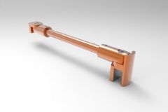 CRL round support bar set, Ø 12 MM, 1200 MM, glass-wall mount, 8 -10 mm, Satin Brushed Copper