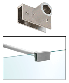 CRL Brushed Nickel Adjustable Slim Line Glass Mount Fitting