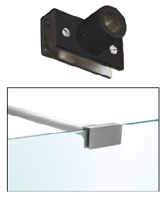 CRL Matte Black Adjustable Slim Line Glass Mount Fitting