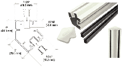CRL Oyster White 60" Long 2" x 2-3/8" Rectangular 135 Degree Post Kit