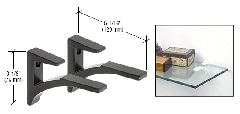 CRL Black - Aluminum Shelf Clip for 3/8" to 1/2" Glass