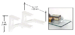 CRL White - Aluminum Shelf Clip for 3/8" to 1/2" Glass