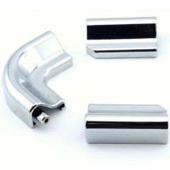 CRL Polished Chrome Tapered Threshold Connector Set 90° with end caps 