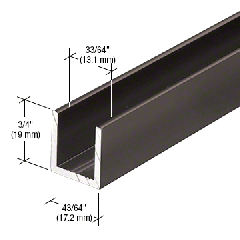 CRL Gun Metal 1/2" Fixed Panel Shower Door Deep U-Channel - 95"