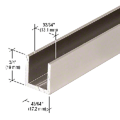 CRL Satin Nickel 1/2" Fixed Panel Shower Door Deep U-Channel - 95"
