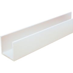 CRL Aluminium U-Channel 15 x 15 mm, for 8 to 10 mm Glass, 2,5 m, white