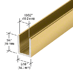 CRL Brite Gold Anodized  3/8" Fixed Panel Shower Door Deep U-Channel - 95"